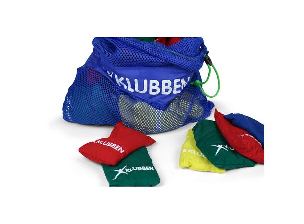 Erteposer i nett (32 stk) Bag med 32 stk erteposer i fire farger 