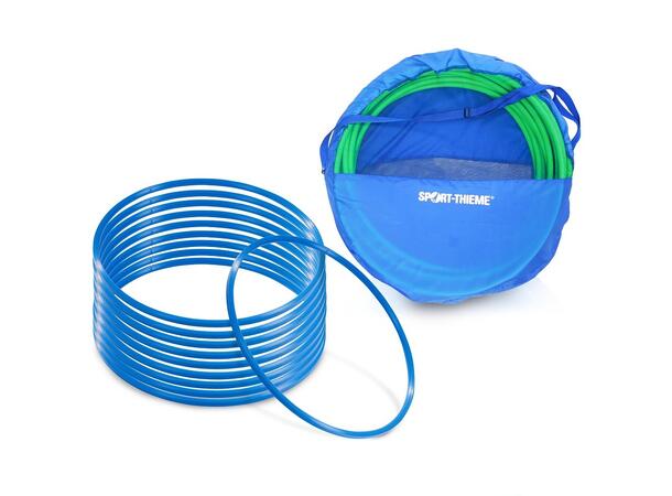 Gymnastikkringer Pvc 50 cm | Blå 50 cm | 10 stk med oppbevaringsbag 