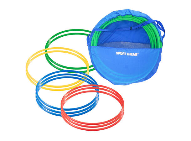 Gymnastikkringer Pvc 50 cm | Assortert 50 cm | 10 stk med oppbevaringsbag 