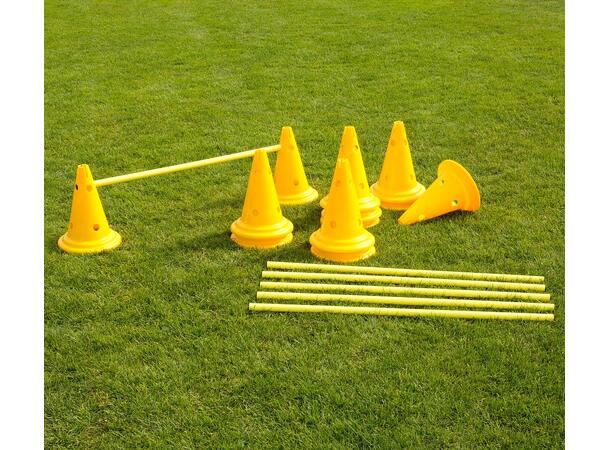 Hindersett til trening Gul 12 kjegler | 6 stenger | 30 cm 