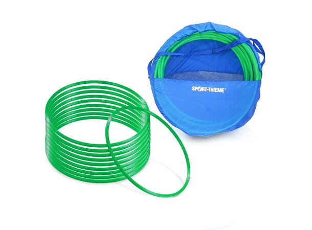 Gymnastikkringer Pvc 50 cm | Grønn 50 cm | 10 stk med oppbevaringsbag 