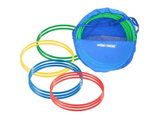 Gymnastikkringer Pvc 60 cm | Assortert 60 cm | 10 stk med oppbevaringsbag 