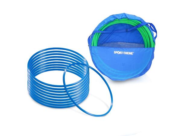 Gymnastikkringer Pvc 60 cm | Blå 60 cm | 10 stk med oppbevaringsbag 