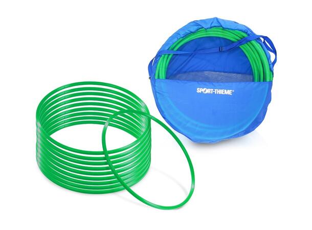 Gymnastikkringer Pvc 60 cm | Grønn 60 cm | 10 stk med oppbevaringsbag 