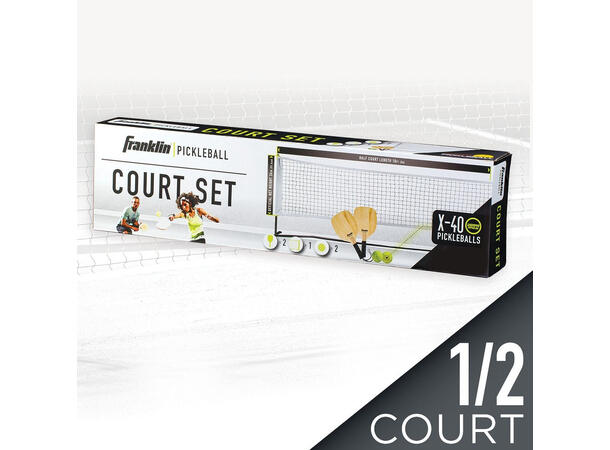 Pickleballracket Startersett Nett 1/2 Court | 2 racketer | 2 baller 
