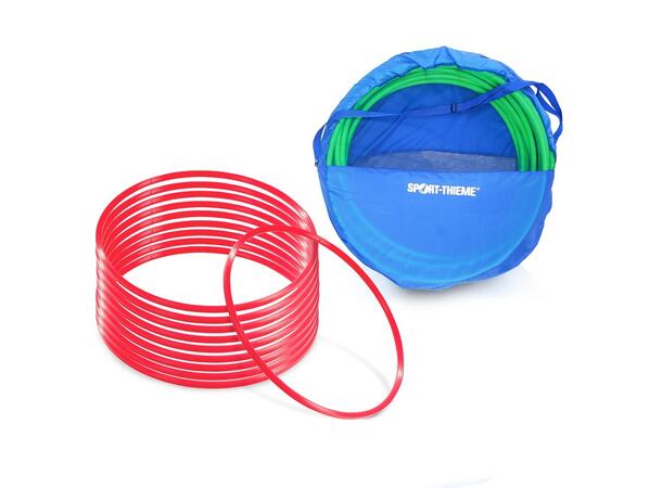 Gymnastikkringer Pvc 50 cm | Rød 50 cm | 10 stk med oppbevaringsbag 