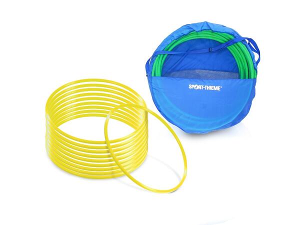 Gymnastikkringer Pvc 50 cm | Gul 50 cm | 10 stk med oppbevaringsbag 