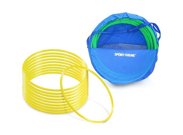 Gymnastikkringer Pvc 60 cm | Gul 60 cm | 10 stk med oppbevaringsbag 