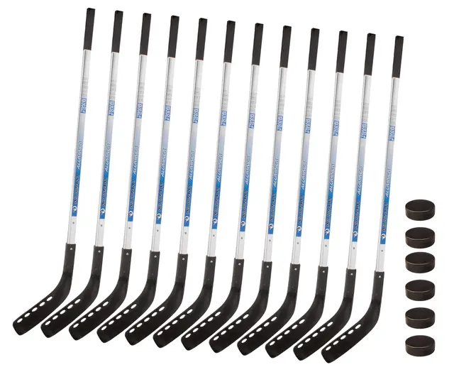 Ishockeykøller og pucker | Barn 12 ishockeykøller 110 cm | 6 pucker 